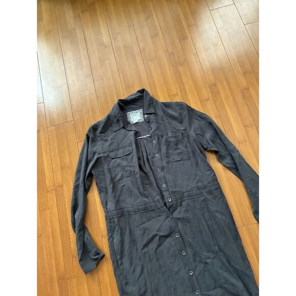 MAEVE Womens Jemima Carbon Gray Utility Drawstring Midi Shirt Dress Size US 2 - Picture 4 of 9